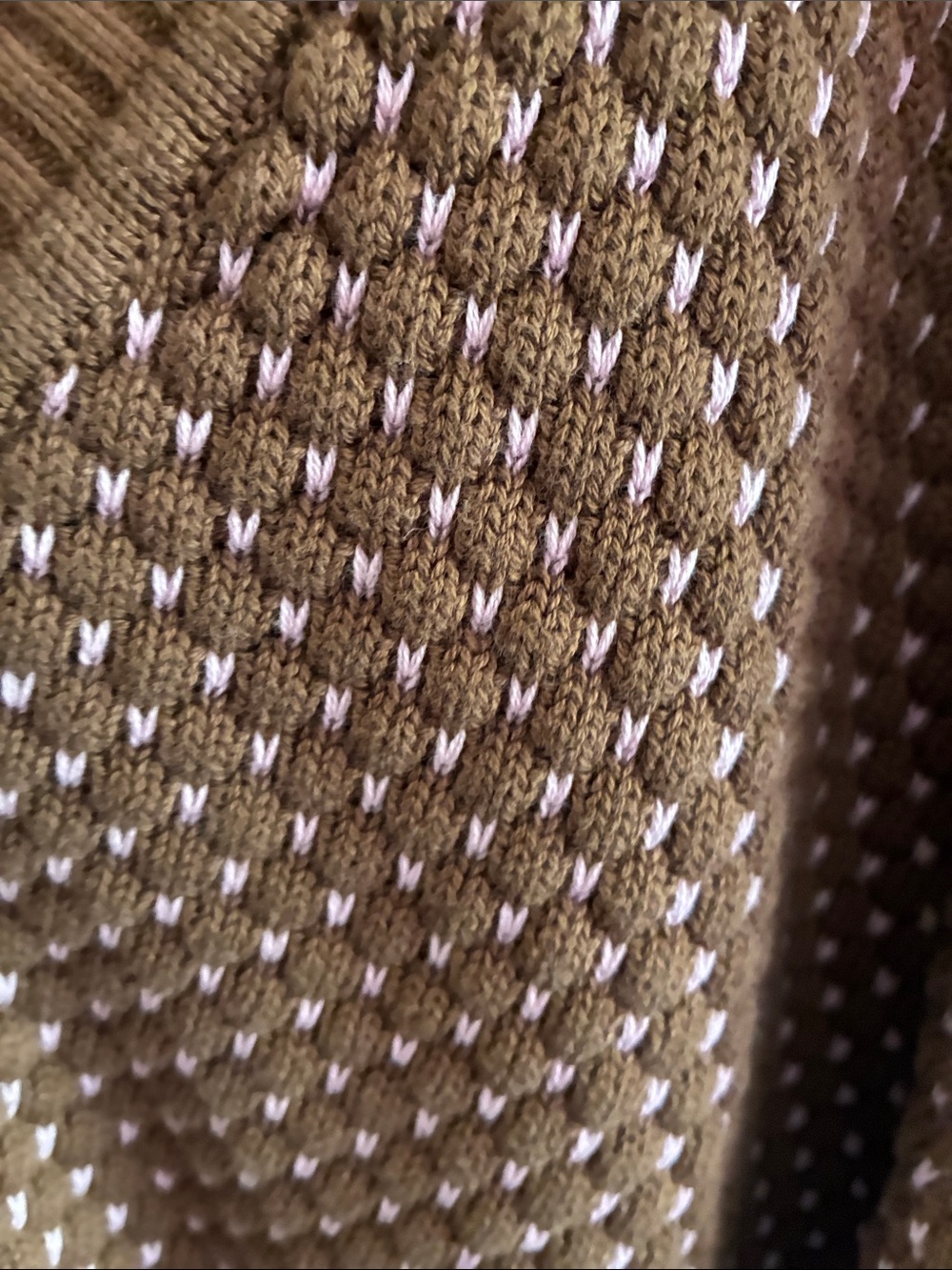 Levi's Brown and Cream V-Neck Knit Cardigan - Picture 4 of 5